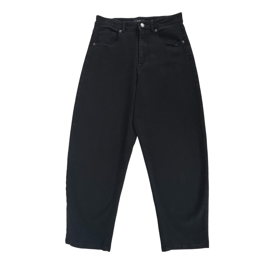 Ruti Barrel Leg Jeans Black Cotton Spandex Size 0 (27")